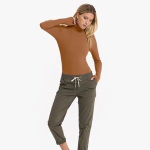 Vuori Caramel/Brown Ribbed Long-Sleeve Bodysuit